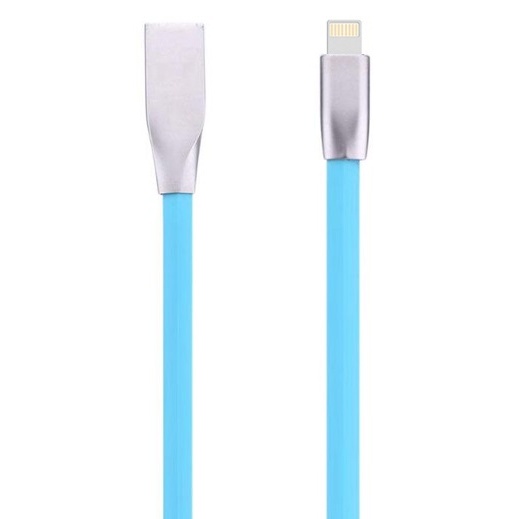 Cablu Iphone Cu Mufe In Carcasa De Metal Albastru